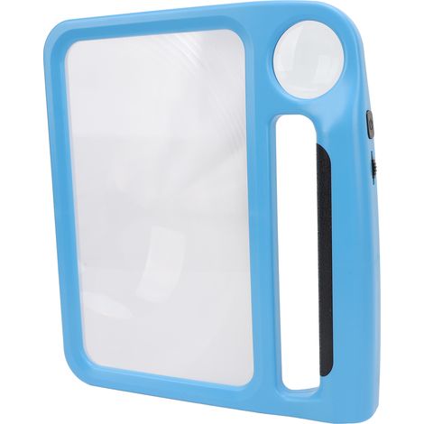 Loupe de poche 5X/10X avec 48 LED, 3 modes d'éclairage réglables, forme rectangulaire, idéale pour la lecture des petits caractères et adaptée aux personnes malvoyantes (lumière bleue). (1/5)