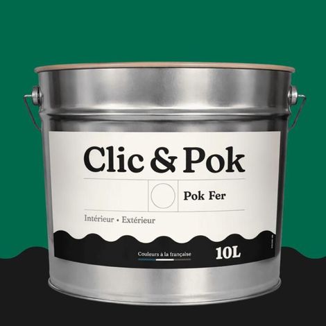 Peinture Fer Antirouille – Métal Extérieur Intérieur, Satinée, Protection Rouille - 10L - RAL 6016 - Vert turquoise