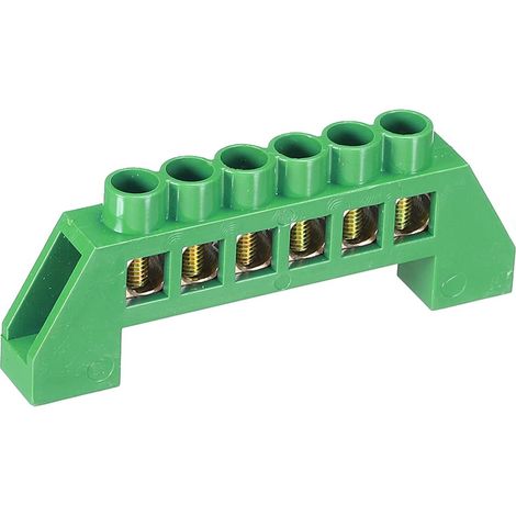 Borne Mise Terre Vis Bloc Barrière Laiton Bande 6 Positions Vert pour Électrique Distribution (1/5)
