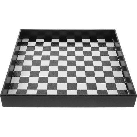 Plateau de rangement à motif damier, assiette de rangement de bureau, assiette de rangement multifonctionnelle-20X20X2.5CM (1/3)