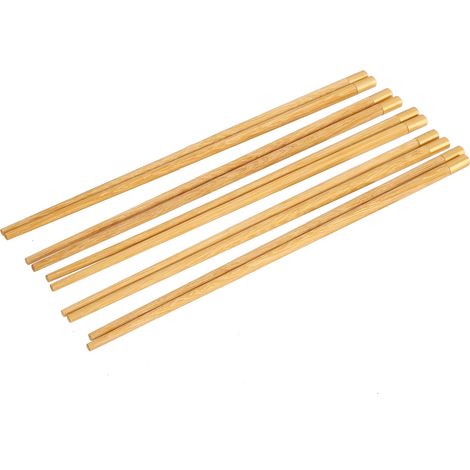 Ensemble de 5 paires de baguettes chinoises en bois artisanales, cadeau idéal pour famille et amis, style Sandalwood Jaune (1/5)
