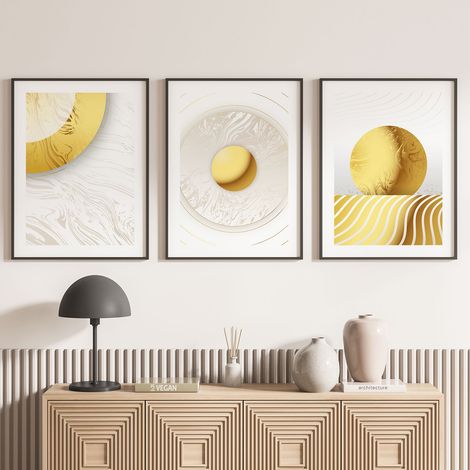 Lot de 3 Affiches / Posters Triptyque - Design - 3 Affiches - 70x100 cm (Cadres non fournis) - Photo pleine page (1/5)