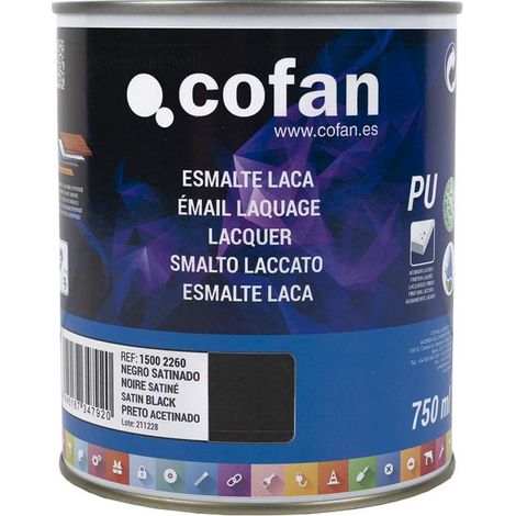 Esmalte Laca Al Agua Negro 750 Ml Satinado