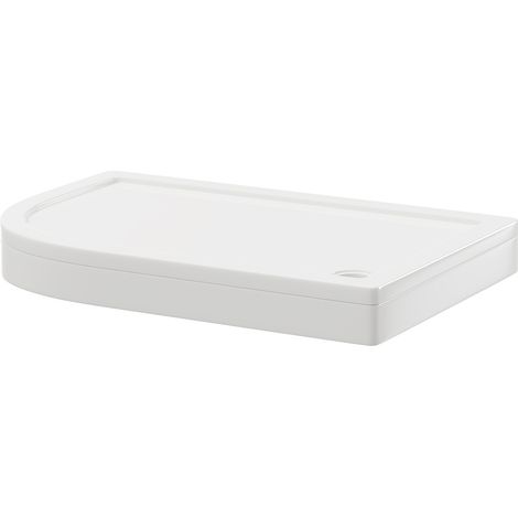 Wholesale Domestic Pearlstone 1200mm x 800mm x 40mm Left Hand Offset Quadrant Shower Tray and Plinth (1/5)