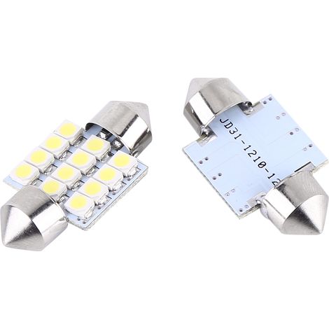 Lampes de lecture à double électrode 31 mm 12 SMD (lumière blanche), vendues par paire. Non disponibles sur Amazon Allemagne. (1/5)