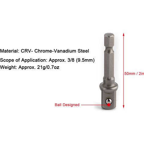 Clé à douille universelle 7-19 mm pour réparation automobile, clé à douille multifonctionnelle en acier au chrome-vanadium, jeu de trois clés à cliquet 3/8". (1/5)