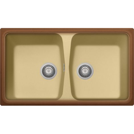 Evier de cuisine granit a 2 bacs PLADOS SP8620Â Terre de France