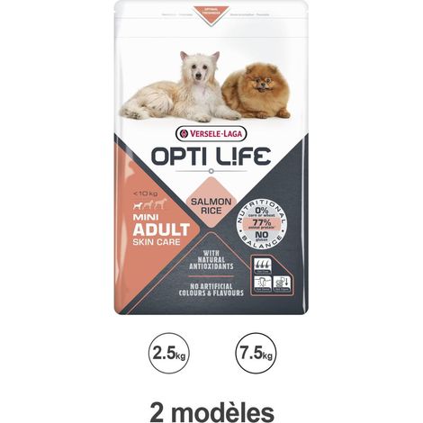 Croquettes Opti Life chien mini Skin Care : 2.5 kg
