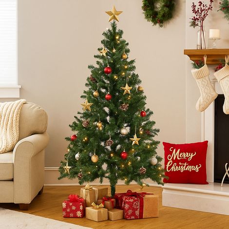Weihnachtsbaum Tannen Baum sehr dicht Christ Baum mit Ständer Winter Dekoration Höhe 210 cm