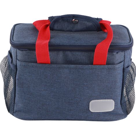 15L Sac Déjeuner Isotherme Étanche Aluminium Épaissi Grande Capacité Réutilisable Boîte Repas Portable Bureau Pique-Nique Bleu Marine (1/5)