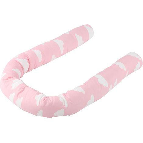 Tour de lit rose pour bébé, oreiller doux pour nourrisson, coussin apaisant, protection pour berceau, barrière rose (1/5)