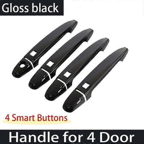 Autocollants noirs brillants pour poignées de porte de voiture Toyota Wish AE10 10 (2003-2008) - Accessoires auto - 4 boutons, 4 portes (1/5)