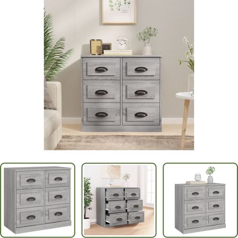 Holzwerkstoff - Sideboard Grau Sonoma 70x35,5x67,5 cm Holzwerkstoff (1/5)