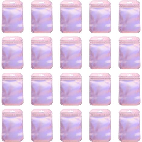 Packung mit 100 selbstklebenden, durchscheinenden PVC-Schmuckbeuteln, wasser- und fettabweisend, zur Aufbewahrung von Halsketten und Ringen auf Reisen (1/5)