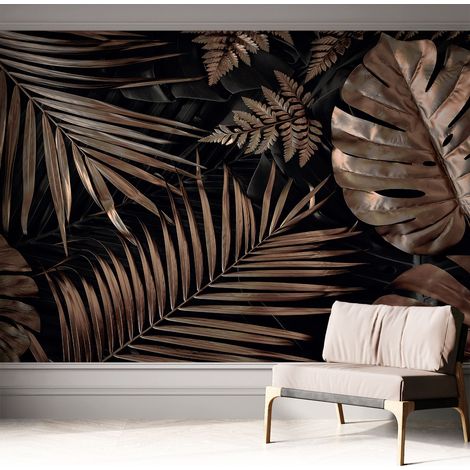 Papier peint autocollant adhésif installation rapide du papier peint durable et résistante Feuilles exotiques 312x219 cm (1/5)
