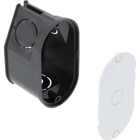OBO Bettermann Boîte de sortie murale UP avec couvercle Ø2x35mm, H35 polypropylène noir profond, 2003732 (1/3)