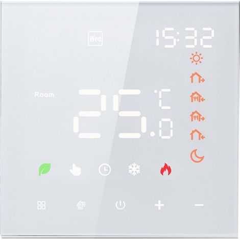 Thermostat intelligent 3A Écran LCD programmable numérique Écran tactile Contrôleur de température de chauffage par le sol Mur intelligent pour l'eau (1/5)