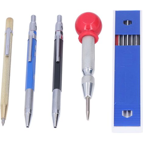 Kit de 16 Crayons Mécaniques pour Menuisier avec Pointe et Recharges Incluses