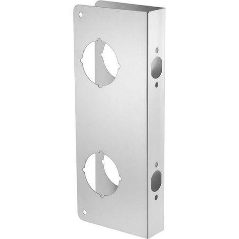 1 Plaque de renfort, Acier inoxydable, Entraxe 60mm, Pour porte 44.5mm, Sécurité domicile (1/5)