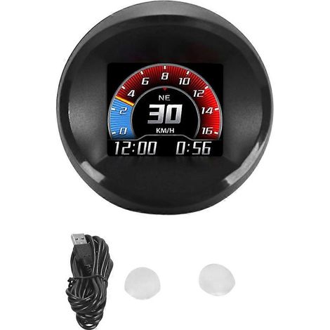 Affichage tête haute GPS universel pour voiture (HUD) : compteur de vitesse dynamique, affichage de la vitesse du véhicule, du kilométrage, de l'altitude et de l'heure, connexion USB 5 V. (1/5)