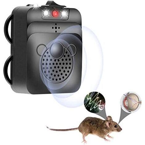 Répulsif antiparasitaire à ultrasons, répulsif électronique contre les rongeurs, lutte antiparasitaire, répulsif contre les rongeurs avec lumière stroboscopique LED, convient aux voitures, granges et 