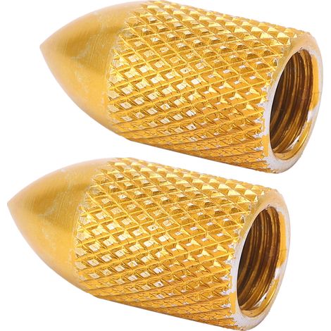 Lot de 2 bouchons de valve de pneu de vélo, protection pluie, style américain, entretien VTT, couleur or (1/5)