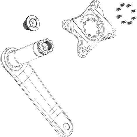 Kit de boulons de bras de manivelle M18/M30 DUB en aluminium auto-extractible, design noir, boulon de manivelle de vélo pour pédaliers compatibles