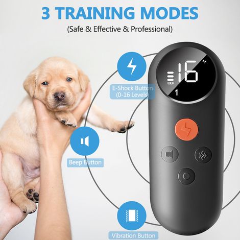 Collier de dressage électrique rechargeable TinMiu, anti-aboiement avec télécommande, étanche IPX7, pour chien petit, moyen ou grand. (1/4)