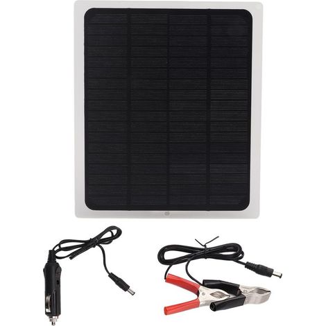 12V 10W monokristallines Solarpanel, wasserdichtes Solarpanel zum Laden von Fahrzeugbatterien, tragbares Solarpanel mit Klemmen, für Wohnmobil-Batterieladegeräte, integrierter Verpolungsschutz (1/5)