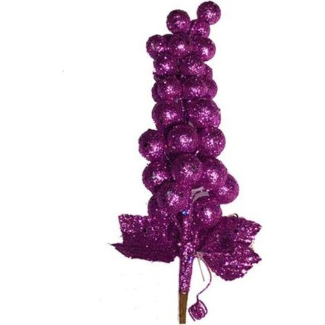 Grappolo uva natalizio per albero di natale 15 cm - colore viola - addobbo natalizio