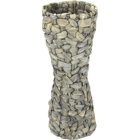 Vase à Fleurs - Vase pour Fleurs artificielles ou Herbe de la Pampa - Décoration allongée - Grand et étroit - Fait à la Main - Vase de Table tressé à la Main