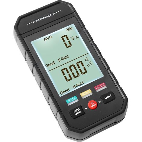Détecteur de rayonnement portable écran LCD grand format avec indicateur lumineux vert jaune rouge et alarme sonore visuelle (1/5)
