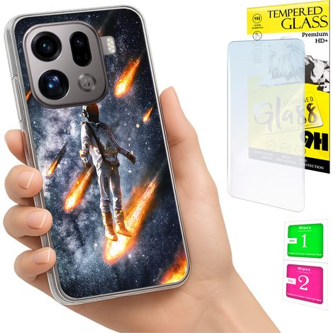Coque pour Oppo Find X9 Pro avec protection photo, coque arrière et verre trempé 9H (1/5)