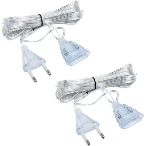2 Pcs Fil Électrique Transparent Rallonge Électrique Transparente Câble Rallonge Électrique 5m pour Accessoires Electriques Petit (1/4)