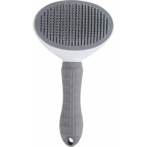Brosse auto-nettoyante pour chien et chat, élimine 95% des poils morts, gris – DELKEVIC (1/5)