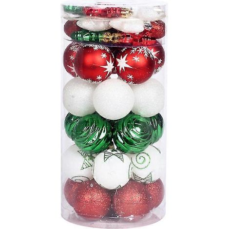Paquete de 41 adornos de bolas navideñas, juego de bolas navideñas pintadas con estrellas, árbol de Navidad (1/5)