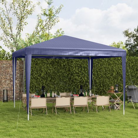 Gazebo da Giardino 3x3 m Pieghevole e Portatile con Copertura Anti UV, Blu