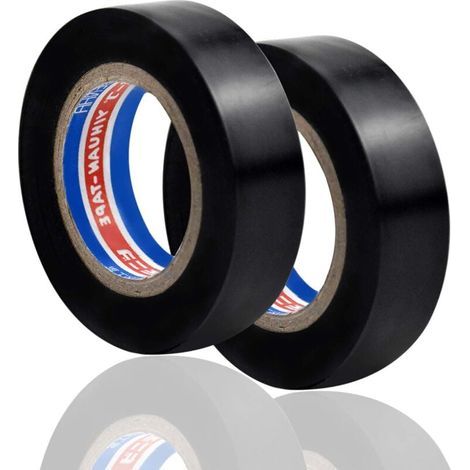 2 rouleaux de ruban isolant, ruban isolant en PVC résistant aux hautes températures, ruban Gaffer 16mm × 6m (noir) (1/4)