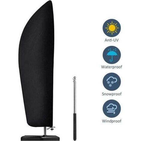 Funda protectora para parasol voladizo de 2 a 4 m de ancho Tejido Oxford 210D impermeable, antipolvo y resistente a los rayos UV 265x40/70/50cm..DEBUNS (1/4)