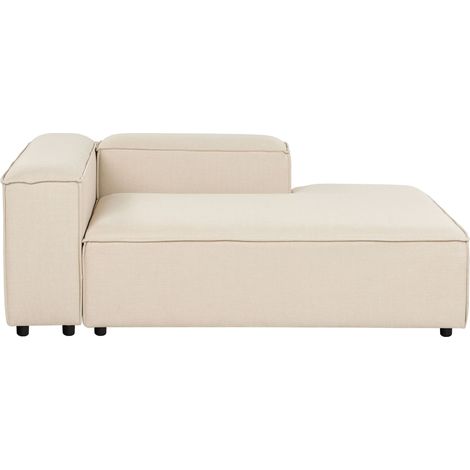Chaise longue lato sinistro Gambe nere Rivestimento in corda di poliestere beige Ardal