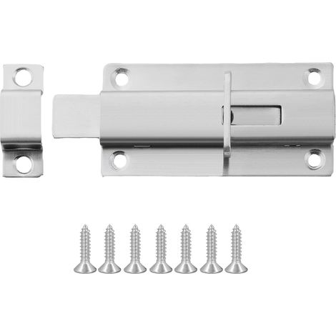 Loquet Porte Verrou de Fermoir avec Vis, Verrou Porte Exterieur Longueur 8.5 CM, Loquet Portail en Acier Inoxydable Pratique, pour Pour Portes, Fenêtres, Clôtures, Brossée (1/5)