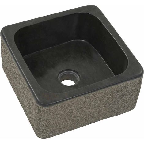 Maison Exclusive - Lavandino 30x30x15 cm in Pietra di Fiume Nero (1/5)