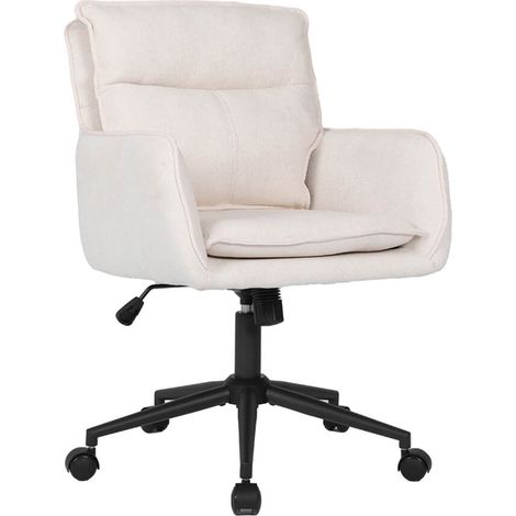Home Deluxe - Silla de oficina de tela CORA - Beige  Color Beige