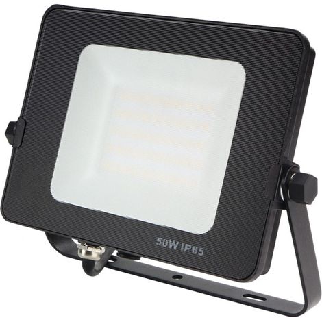 Projecteur LED 50W Noir Étanche IP65 Blanc froid 6000K Forte luminosité avec Osram Puce 5500 Lumens atelier garage jardin terrain de sport - Digilamp (1/5)