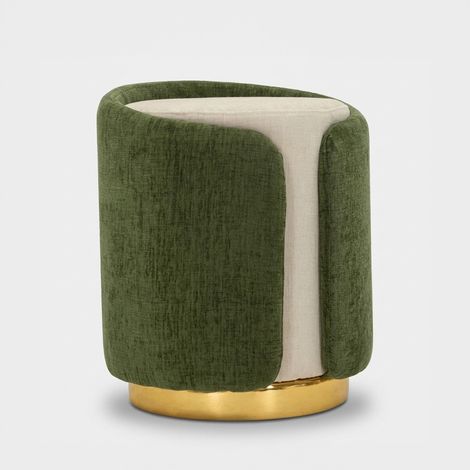 Pouf contenitore design con base in metallo Havana Space Accent - Verde (1/4)