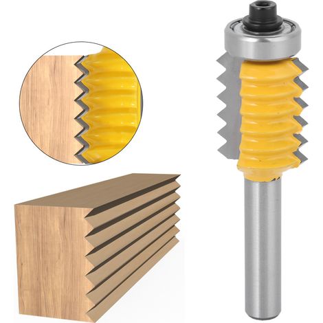 Fraise à bois à tige de 8 pouces, fraise à profiler pour rail, fraise à profiler pour rainures ondulées (fraise à bois à dents multiples 8 x 24) (1/5)