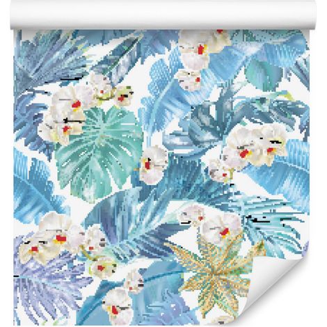 Papier peint à motifs de feuilles et de fleurs de magnolia pour salon et chambre, 50 x 1000 cm (1/5)