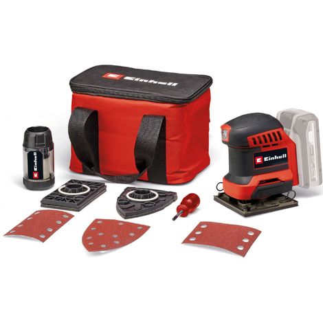 Einhell Ponceuse vibrante sans fil avec 3 plateaux interchangeables TE-OS 18/113 3X Li-Solo PXC (18 V, circuit d’oscillation de 1,8 mm) Livré sans Batterie ni Chargeur