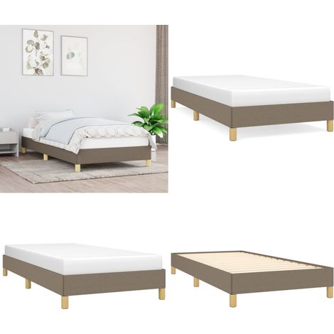 Bettgestell ohne Matratze Taupe 80x200 cm Stoff - Bettrahmen - Doppelbett - Lattenrost - Schlafzimmermöbel - Massivholzmöbel - Home & Living