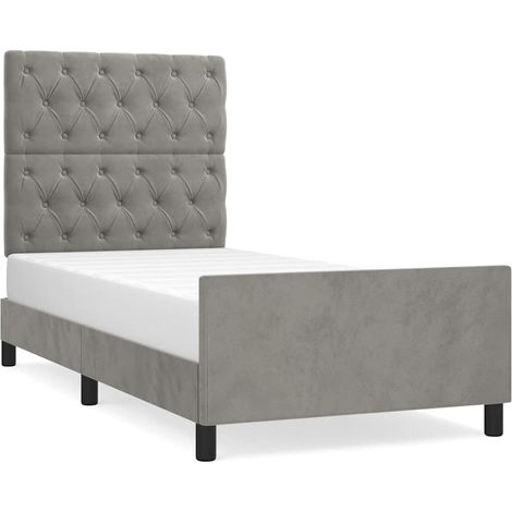 Maison Exclusive - Giroletto senza Materasso Grigio Chiaro 80x200 cm Velluto (1/5)